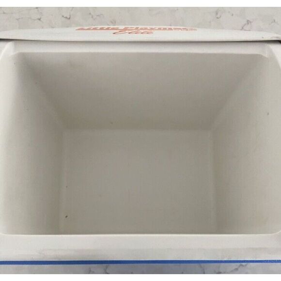 Little Playmate Elite Igloo Orange with Blue Lunch Cooler Easy Open Button - Picture 5 of 6